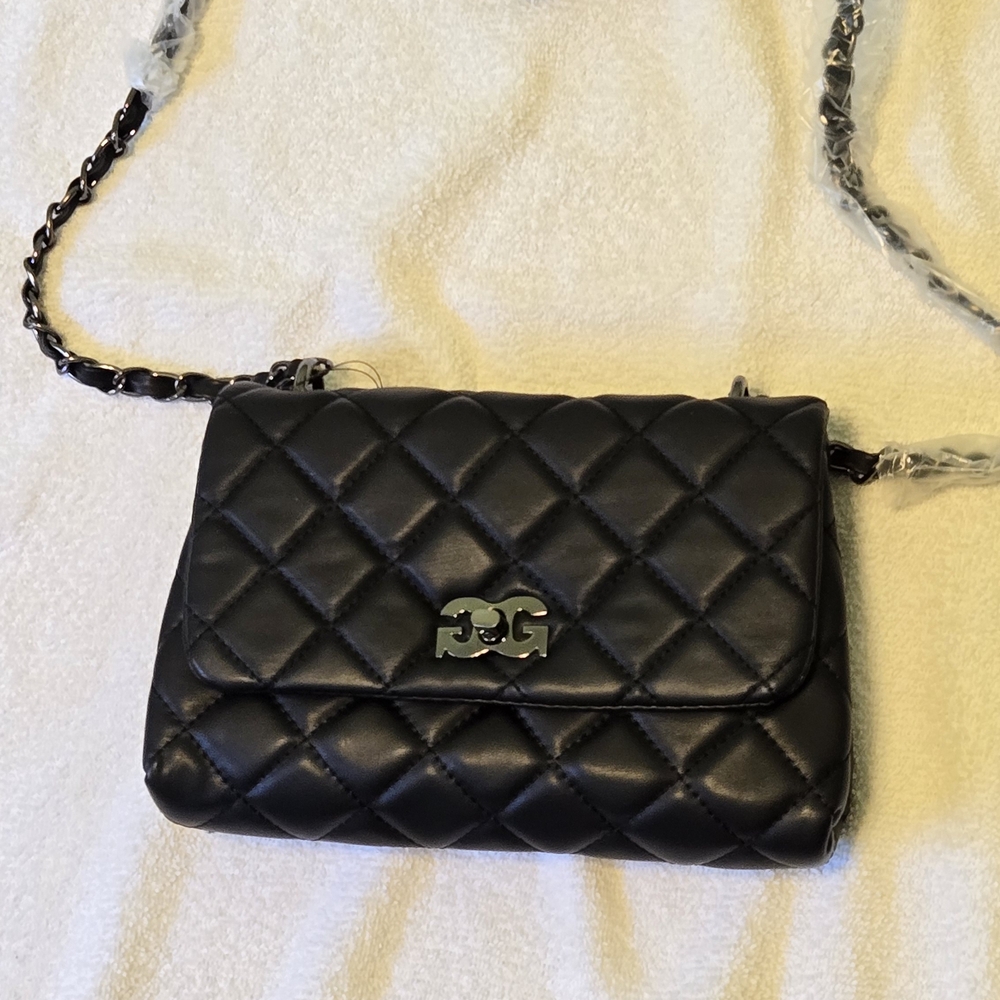 Gilda Paris Quilted Shoulder Bag with Chain Strap